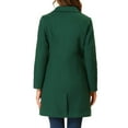 thumbnail image 4 of INSPIRE CHIC Women's Notched Lapel Double Breasted Winter Long Trenchcoat XL Green, 4 of 7