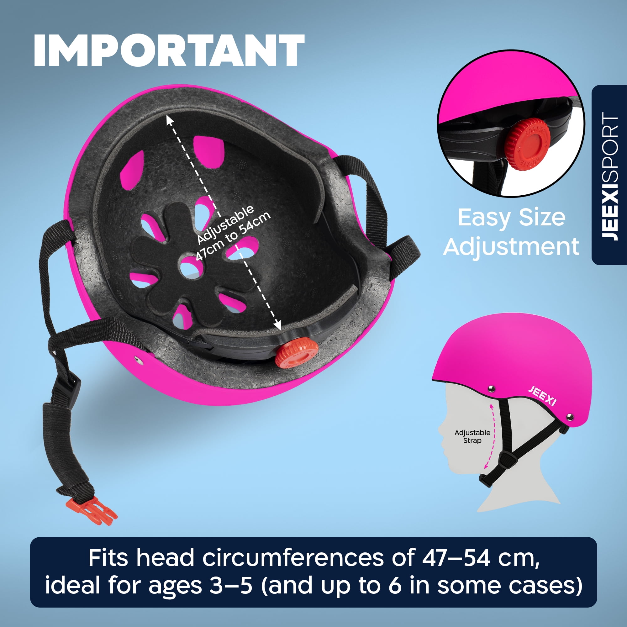 Jeexi 6 Pack Knee & Elbow Pads for Kids Youth Children Guards Protective Gear Pad Set for Roller Skates Cycling BMX Bike Skateboard Inline Skating's Scooter Riding Sports (Pink)