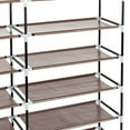 thumbnail image 2 of IVV 7 Tiers Portable Shoe Rack Closet Fabric Cover Shoe Storage Organizer Cabinet Dark Brown, 2 of 6