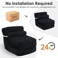 thumbnail image 6 of ANPOO 82" Single Corduroy Convertible Sleeper Sofa - Folding, Pillow Included, Back Support, Side Pocket, Zippers, Handles and Straps, Portable for Living Room & Bedroom, Black, 6 of 10