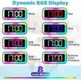 thumbnail image 3 of Digital Morning Alarm Clock for Children, Teenagers with 7 Color Night Light, LED Digital Clock, with 2 Alarm Modes, Adjustable Brightness, Snooze, Vo, 3 of 4