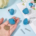 thumbnail image 3 of 1 Set 4 Sets Shell Ceramic Cabinet Knobs Marine Animals Theme Ocean Cartoon Style Blue Handmade Dresser Knob Drawer Pulls with Zinc Alloy Finding Iron Screw for Cupboard Kitchen Home, 3 of 6