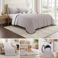 thumbnail image 6 of Twin XL Quilt Set 68''x98'', Beige Ombre Lightweight Summer Bedspread Coverlet Set with 2 Pillow Shams, White Gradient Modern Abstract Art Breathable All Season Quilt Bedding for Dorm/Guest Room, 6 of 9