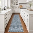 thumbnail image 3 of GLATTICE Runner for Hallways 2x8 Blue Vintage Floral Runners Non-Slip Washable Kitchen Runners Soft Printed Retro Distressed Flower Entryway Runner Rug for Bedroom Laundry Room, 3 of 9