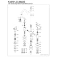 thumbnail image 6 of Kingston Brass KS3792BLBS Restoration Bridge Kitchen Faucet with Brass Side Sprayer, Polished Brass, 6 of 8