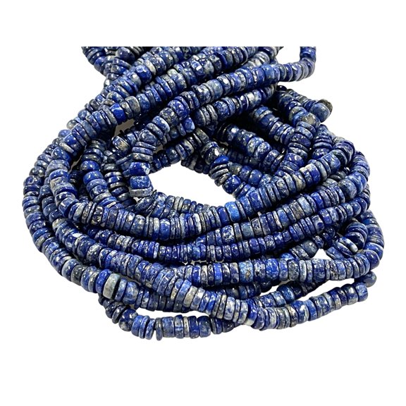 Blue Lapis Lazuli Natural Gemstone Heishi Disc Tyre Shape Beads 6-7mm Beads Strands Real Semi Precious Gemstone Beads for Jewelry Making