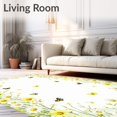 thumbnail image 2 of ODIKA 3'x5' Machine Washable Non-Slip Area Rug, Whimsical Daisy Bloom with Delicate Wildflower Design High Traffic Rug, White, 85266, 2 of 7