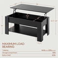 thumbnail image 5 of Yaheetech 39in Lift Top Coffee Table with Hidden Compartment and Open Shelf, Black, 5 of 10