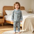 thumbnail image 2 of NOLDARES Kids Toddler Boy Pajamas Pj Set Long Sleeve Snug Fit Soft & Cozy Sleepwear Loungewear 2-Pack 6-12 Months 12-24 Months 2t 3t 4t 5t 6t 7t 8t 9t Children,Grey,0-3 M, 2 of 9