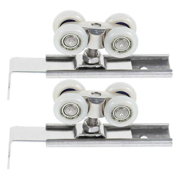 FONDOTIN 2-Pack Stainless Steel Pocket Door Rollers with Sliding Track System for Smooth and Space Saving