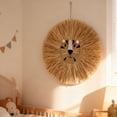 thumbnail image 2 of Raffia Lion Wall Decor, Nordic Style Animal Head Wall Hanging Decor for Nursery Room, Handmade Straw Woven, Lightweight, Natural, Safe, 19.7/23.6 in (50 / 60 cm), 2 of 5