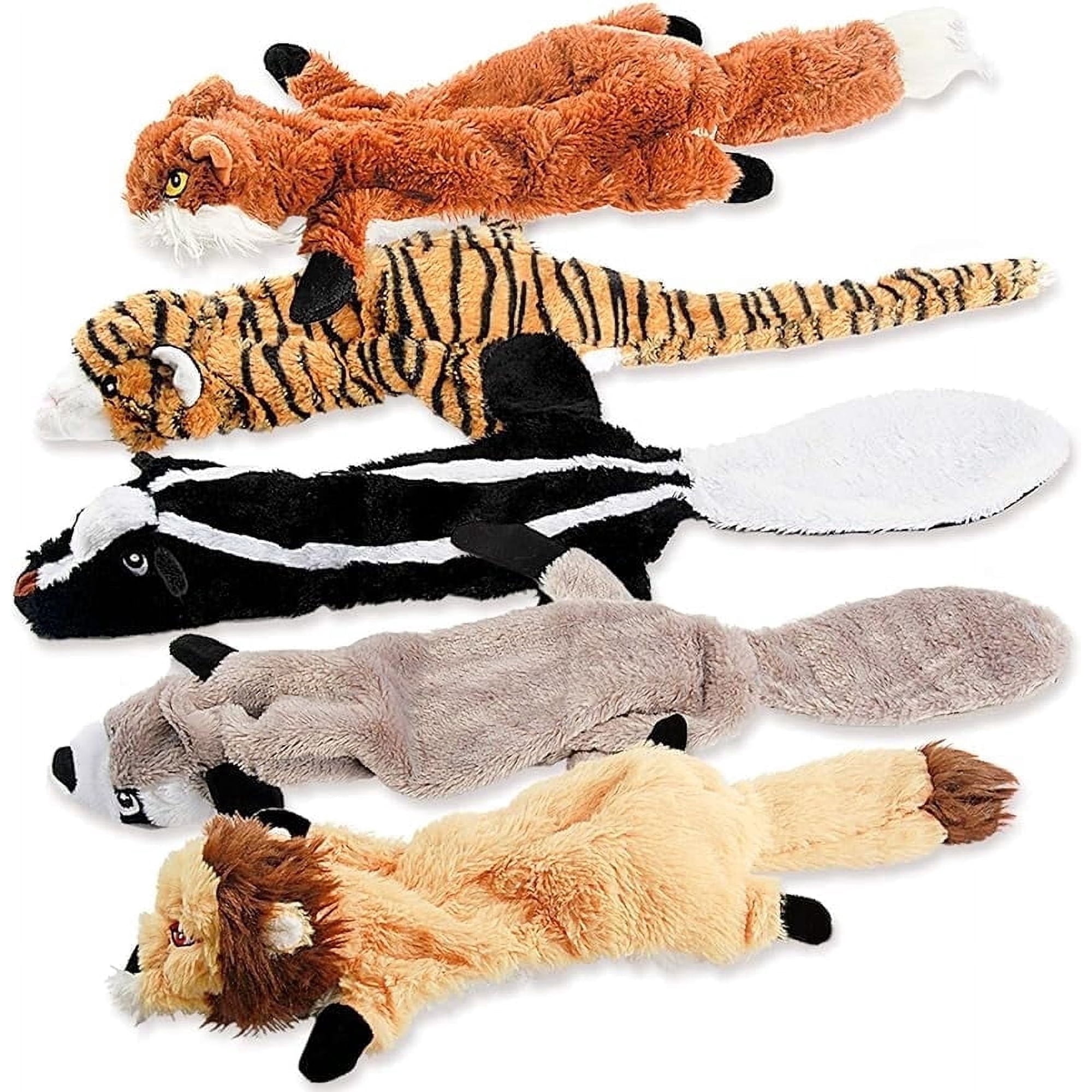 TETOU 5 Pcs Dog Squeak Toys,No Stuffing Plush Dogs Chew Toy for Small Medium Large Breed Aggressive Chewer,Squeaky Pet Supplies Puppy Teething Chewing Interactive to Keep Them Busy Best Birthday Gift