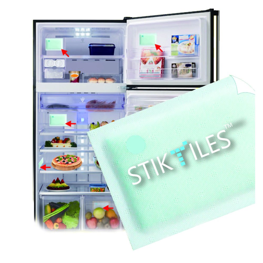 Easy Odor Eliminator StikTiles, Neutralize Refrigerator Odor Instantly