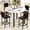 Marble Texture & Black Velvet Chairs, variant on LinkRomat Dining Table Set for 4, Round Kitchen Table Set with 4 Gray hand-woven velvet chairs for Kitchen Breakfast Nook Dining(Marble & Gray)
