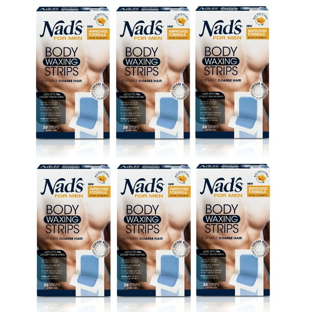 Nad S For Men Body Waxing Strips 20 Count Pack Of 6 Walmart Com Walmart Com