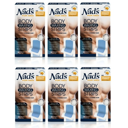 Nad's For Men Body Waxing Strips, 20 Count (Pack of (Best Wax Strips For Men)