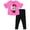Bright pink / black, variant on Disney Minnie Mouse T-Shirt and Flare Leggings Outfit Set Infant to Big Kid