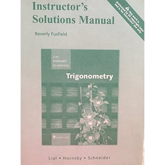 Pre-Owned Instructor's Solutions Manual - Trigonometry Paperback