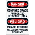 thumbnail image 1 of Confined Space Authorized Personnel Only Bilingual Sign, OSHA Danger Sign, 24x36 Corrugated Plastic, 1 of 7