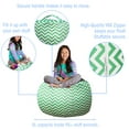 thumbnail image 3 of Posh Creations Bean Bag Stuffable Cover Only - Toy Organizer, Soft Canvas, Kids, 3 ft, Chevron Green and White, 3 of 3