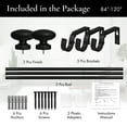 thumbnail image 5 of MERIVILLE 1" Single Curtain Rod Set, Adjustable 84-120 Inches, Prima Finials, Black, 5 of 9
