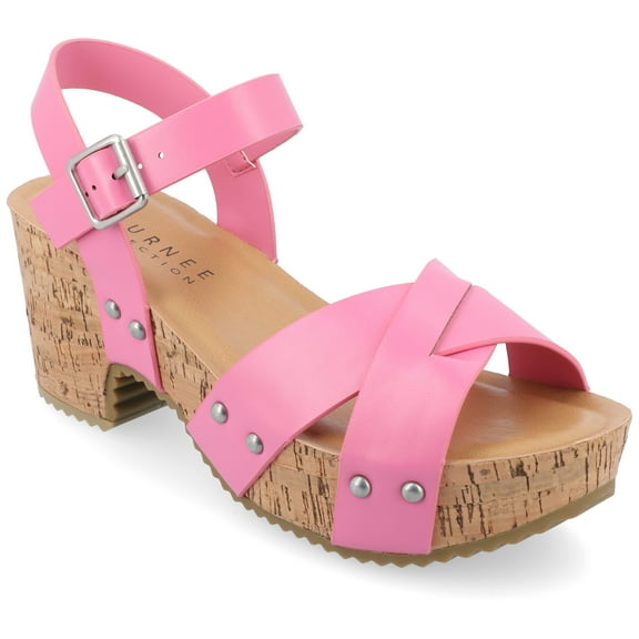 Journee Womens Valentina Ankle Strap Platform Dress Sandals