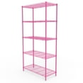 thumbnail image 4 of Ktaxon 5-Tier Wire Shelving Unit, Steel Storage Rack for Garage Office Kitchen Barbie Pink, 30" W x 14" D x 60" H, 4 of 17