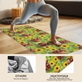 thumbnail image 4 of Highland Cow Sunflower Field Pattern Hot Yoga Mat Towel Non Slip for Hot Yoga - Quick-Drying Yoga Mat Cover with 4 Corner Pockets with Travel Bag - Hot Yoga Towel Non Slip 70"x26", 4 of 6