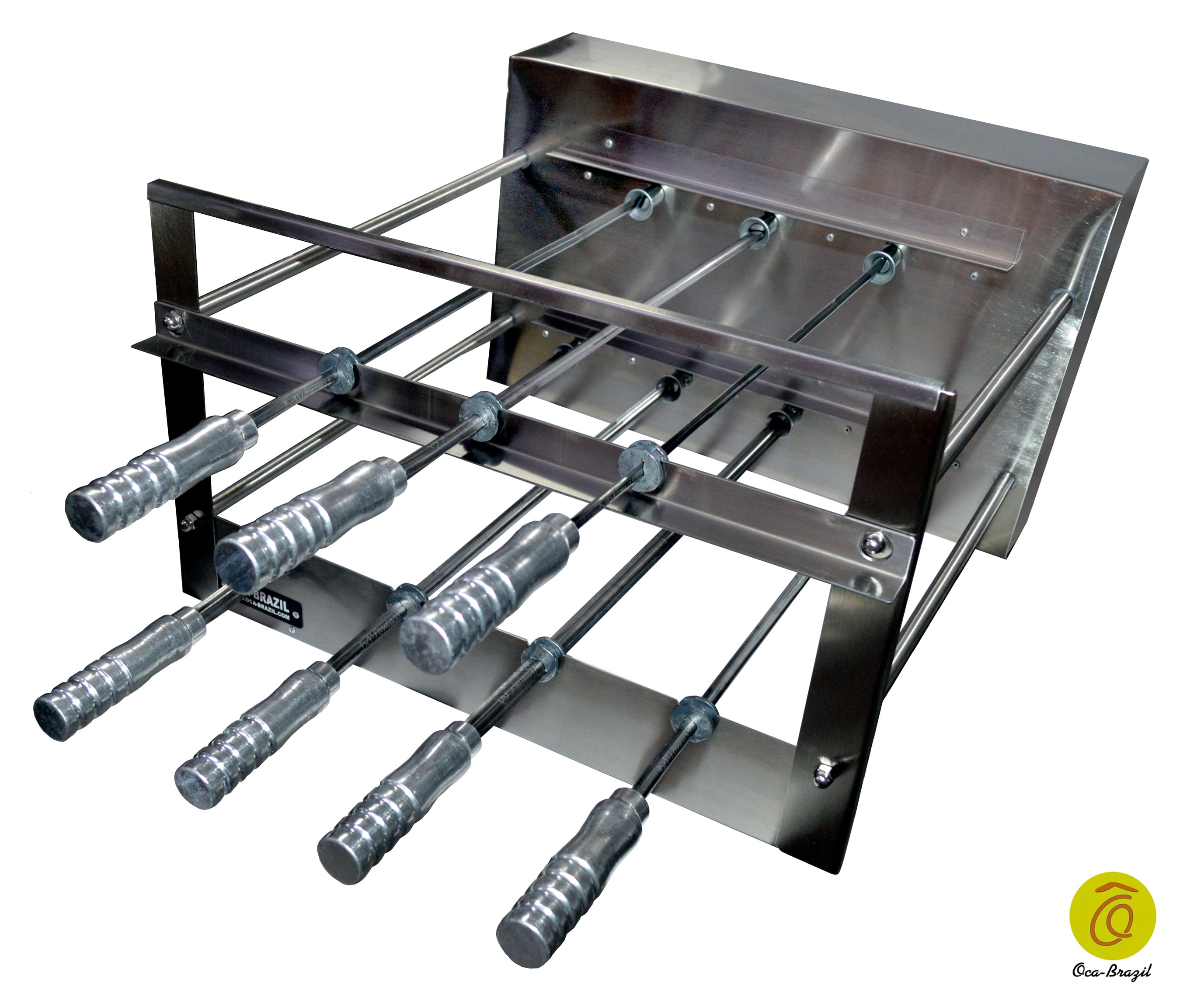 Brazilian BBQ Charcoal Grill - 07 Skewers - Rotisserie System - Oca-Brazil