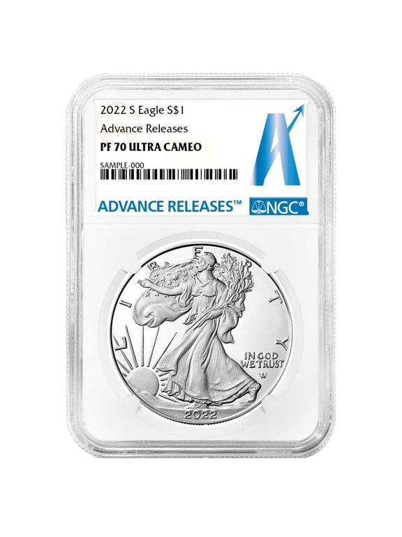 2022-S Proof $1 American Silver Eagle NGC PF70UC AR Advance Releases Label