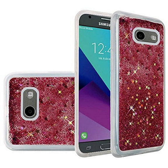 GSA Liquid Glitter Candy Hot Pink Case For Samsung Galaxy J3 (2017), J327, Emerge, Prime