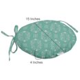 thumbnail image 4 of Vargottam Indoor/Outdoor Round Bistro Chair Cushions Block Print 15-Inch Bistro Chair Pads Waterproof Seat Chair Cushion For Home/Office- Set Of 2 (Aquamarine Green), 4 of 7