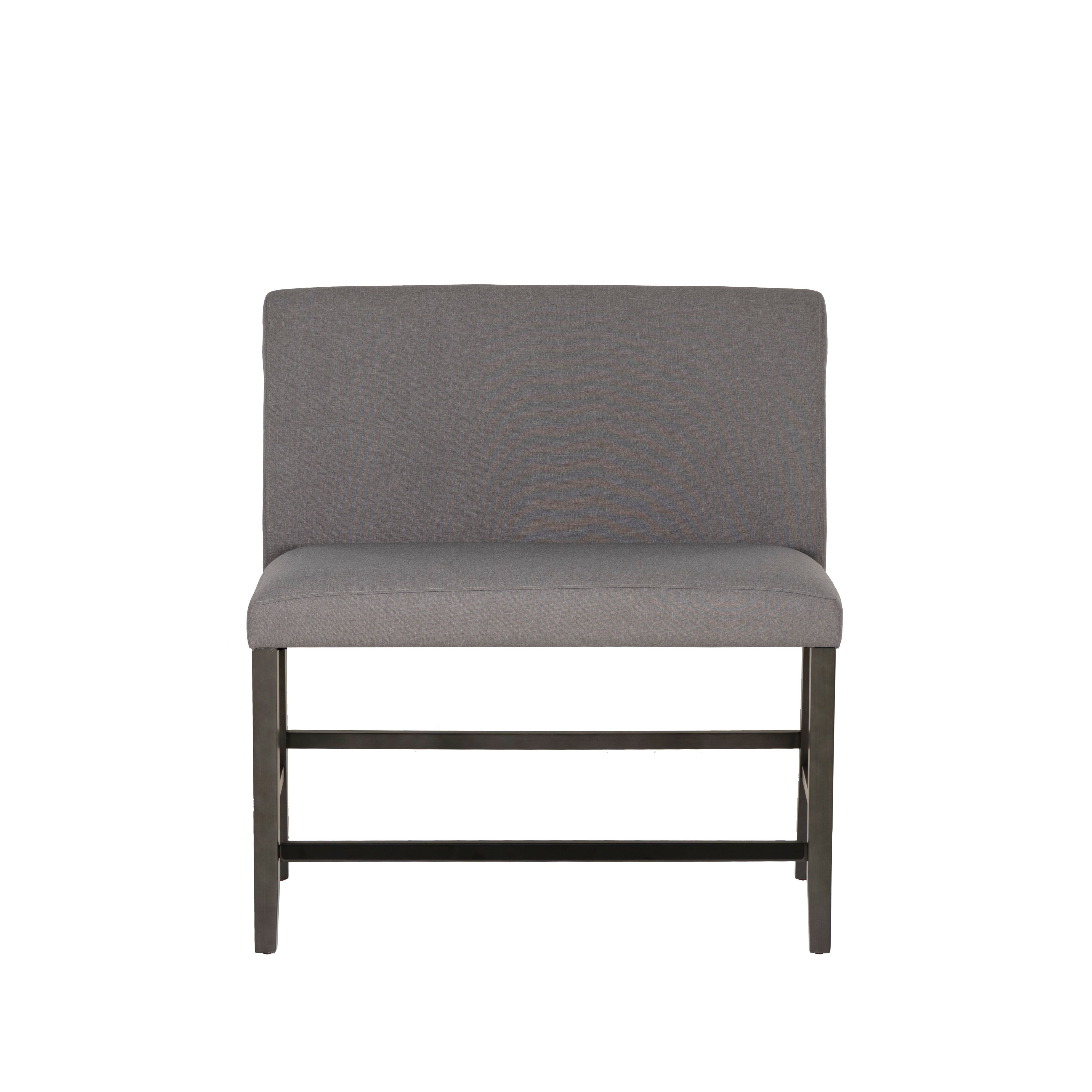Powell Thewlis 25" Upholstered Farmhouse Counter Height Bench, Gray
