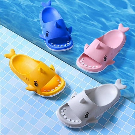 

Funny Children Summer Slippers Toddler Boys Girls Cute Cartoon Shark Outdoor Non Slip Slippers Flat Heels Beach Sandals pantufa