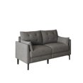 thumbnail image 6 of 57.5" Loveseat Cloth Sofa, Modern Compact Cotton Linen Thick Cushioned Sofa with Metal Legs and Two Armrests for Living Room, Dark Gray, 6 of 7