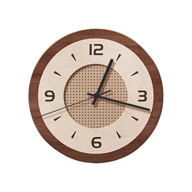 Reloj de pared con adorno de pared, silencioso, con marco de madera, para colgar en la cocina y el comedor. Redondo