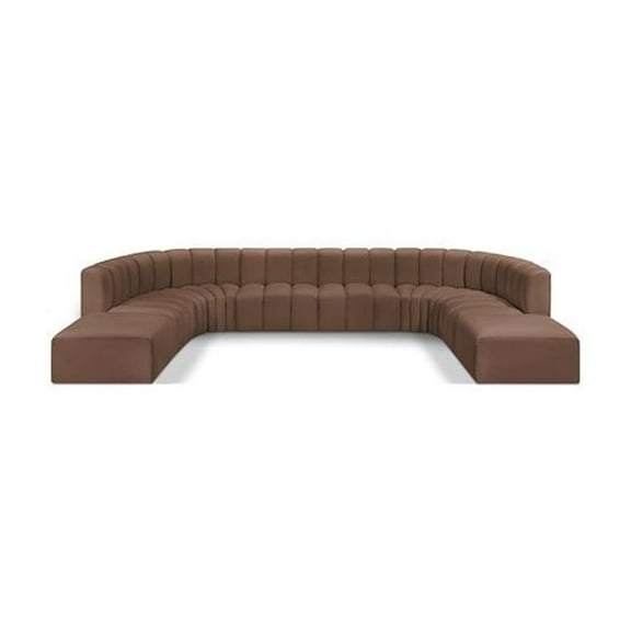 Meridian Furniture Arc Brown Vegan Leather Modular Sectional