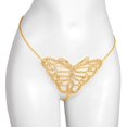 thumbnail image 1 of Glittering Rhinestones Butterfly Panties Thong Chain for Women Crystal Body Chain Jewelry G-String for Festivals Party Silver, 1 of 4
