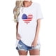 thumbnail image 1 of Tops Cortos para Mujeres Bandera de Moda Impresa Cuello Redondo, Camiseta de Manga 3/4 para Uso Diario, Casero Y Cómodo, 1 of 4