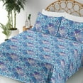 thumbnail image 3 of Ambesonne Hibiscus Fitted & Flat Sheet with Sham 3 Pcs Set, Simple Exotic Pattern Art, Twin, Pale Lavender Sea Blue, 3 of 5