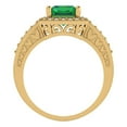 thumbnail image 4 of Halo Engagement Ring for Women - 2.78ct Simulated Emerald in 14K Yellow Gold Promise Ring, 4 of 6