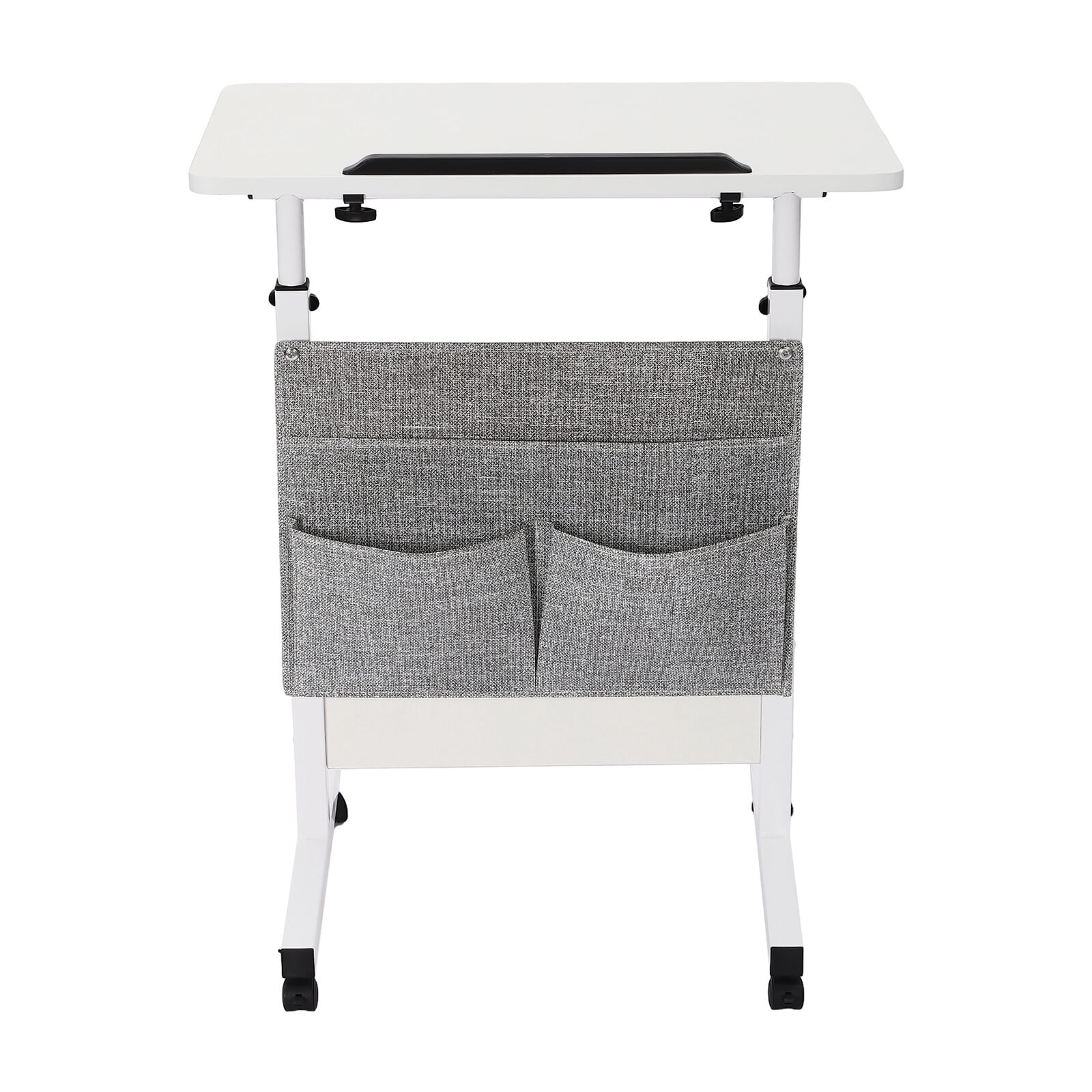 24*16in Portable Laptop Desk Rolling Computer Stand Floor Mounted Adjustable Height Standing Desk with Protective Covers
