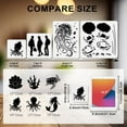thumbnail image 2 of 1set 16Pcs Marine Life Stencil Set Reusable Ocean Stencils for Painting 5.9×5.9inch Dolphins Octopus Art Craft Templates with Paint Brush for Window Wood Wall Home Gift Decor White DIY, 2 of 9