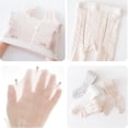 thumbnail image 4 of 2 Pack Baby Toddler Girl's Tights Cable Knit Mesh Leggings Little Girl Seamless Stockings Bows Cotton Pantyhose, XL(4-6 years), White + Pink, 4 of 7