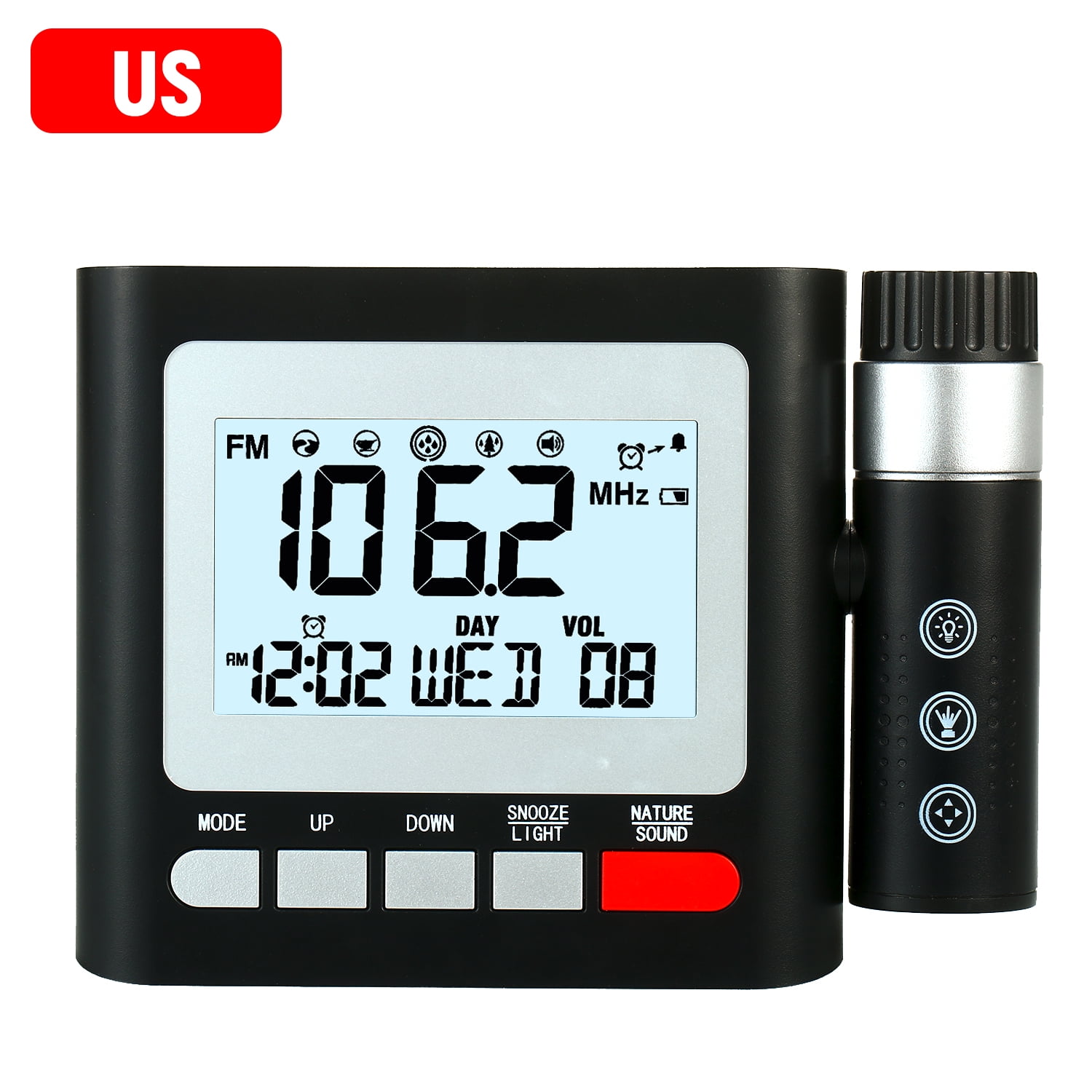 Digital LED Projection Alarm Clock Weather Thermometer Snooze Backlight Calendar 