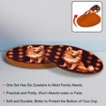 thumbnail image 4 of Pixel Dog Microfiber Leather Round Coasters (6PCS) - 11x11 cm/4.3x4.3 in - Set of 6 Drink Coasters for Home and Office Use, 4 of 6