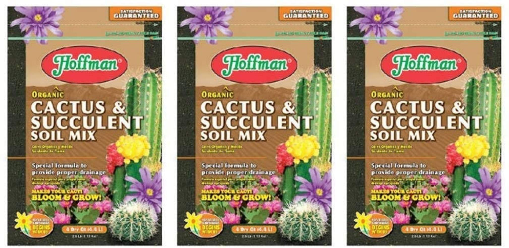 1 Pack Brown/A 4 Quarts Hoffman 10404 Organic Cactus and Succulent Soil Mix