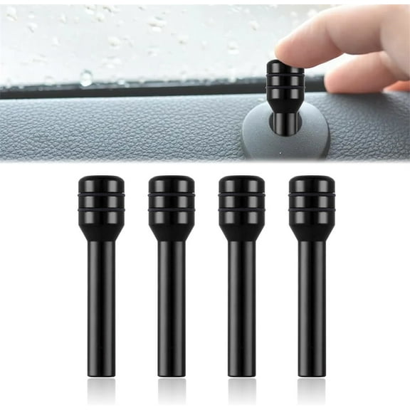 NOGIS 4 PCS Car Door Lock Knobs,1.93" x 0.47" Aluminum Alloy Inner Door Lock Pull Pins, Safety Door Lock Pin Decorative Replacement Accessory, Suitable for Most Cars, SUVs, Trucks, Vans (Black)