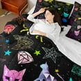 thumbnail image 4 of Erosebridal Cat Silhouette Bedding Full Size,Galaxy Starry Sky Comforter Sets with Sheets,Abstract Cartoon Animal Bedding Sets Full Size,Breathable Bedroom Decor,7 Pieces, 4 of 6