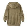 thumbnail image 3 of cllios Womens Winter Fuzzy Fleece Jacket Hooded Color Block Patchwork Cardigan Coats Oversized Fluffy Sherpa Outerwear with Pockets, 3 of 4